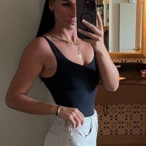 Babaton Aritzia Contour Black Bodysuit